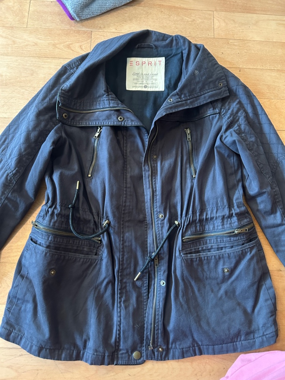 Esprit Navy Blue Utility Jacket with Drawcord Waist